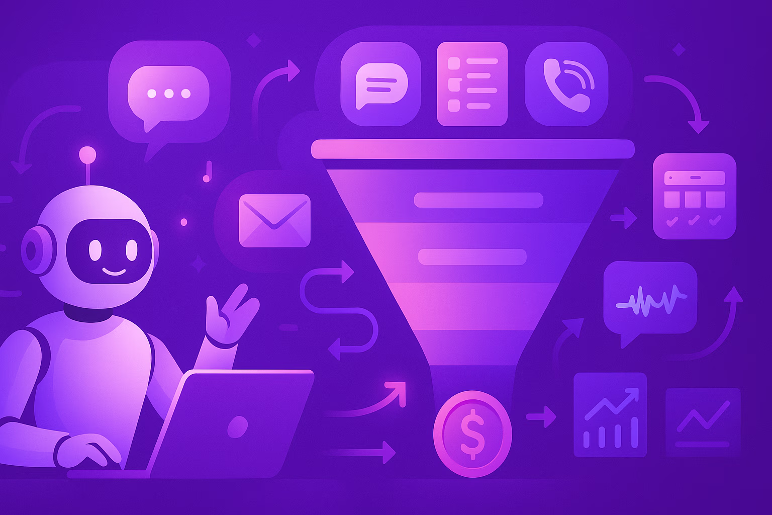 Визуализация сценария «Гиперавтоматизация воронки продаж: от лида до оплаты»
